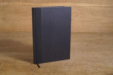 Preview: Schreib - und Notizbuch schwarz, mit schwarzem Leinen